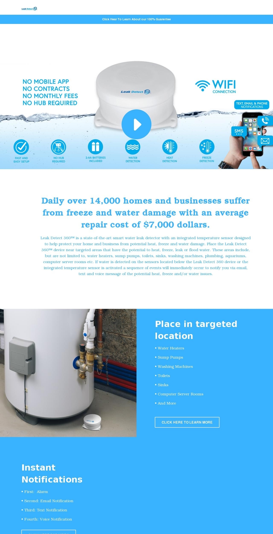 leakdetect360.com shopify website screenshot