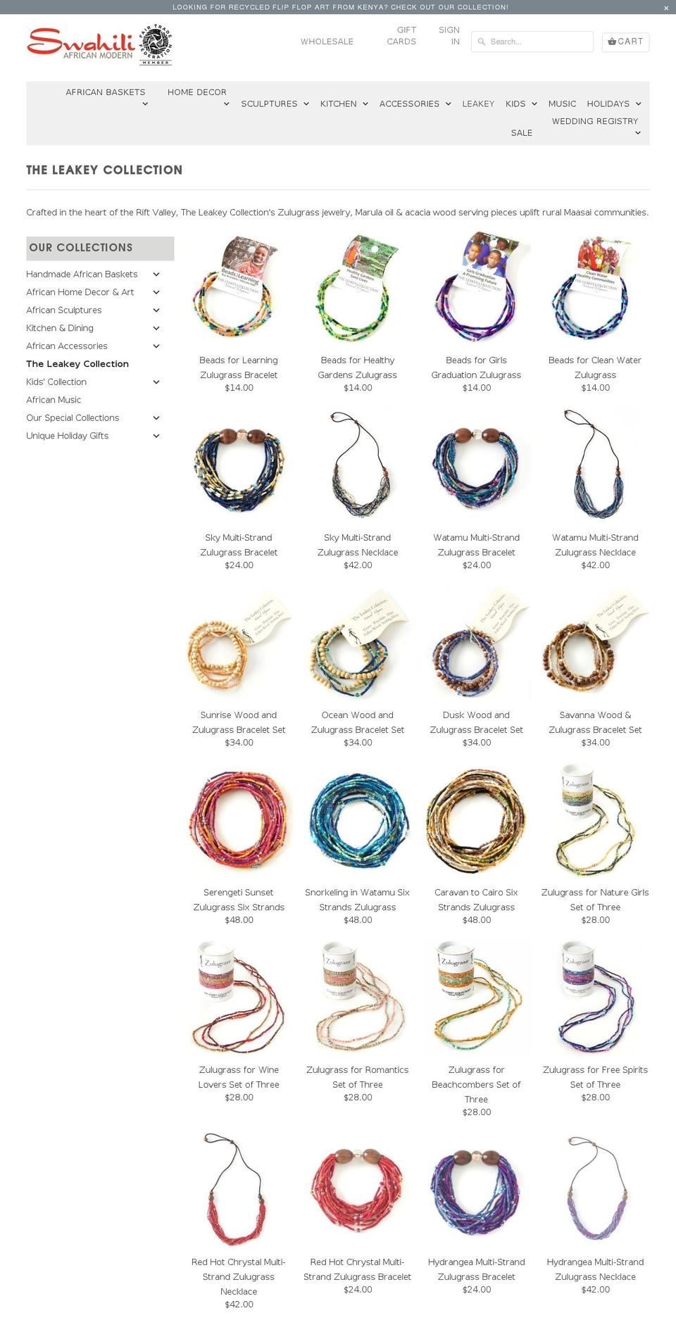 leakeycollection.net shopify website screenshot