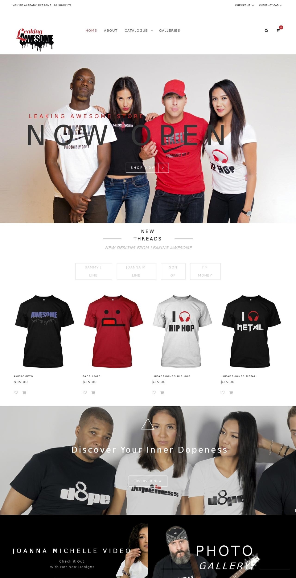 bazien-layout-1 Shopify theme site example leakingawesome.com