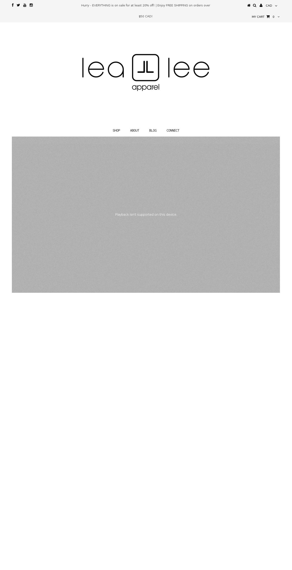 lealeeapparel.com shopify website screenshot