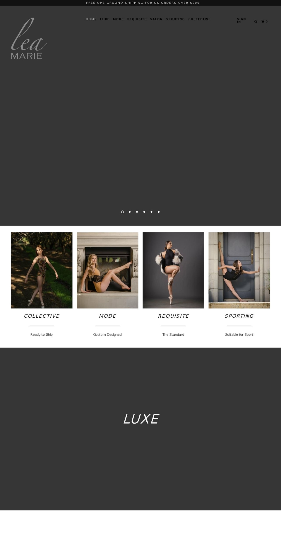 leamarie.com shopify website screenshot