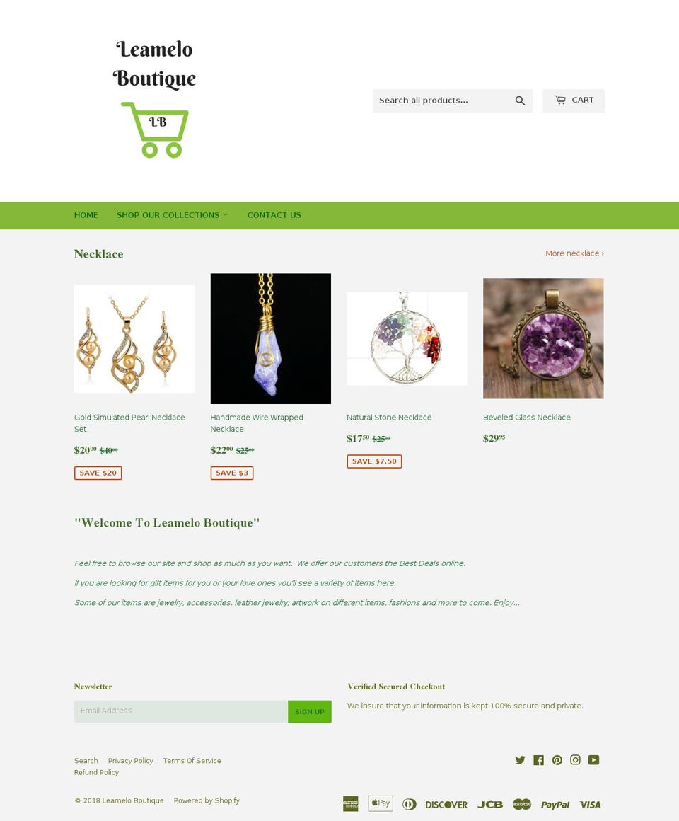 leameloboutique.com — Shopify storefront screenshot