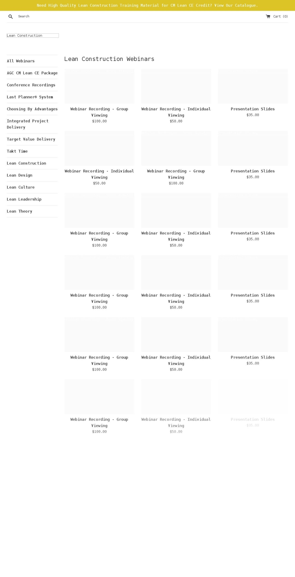 lean-construction.myshopify.com shopify website screenshot