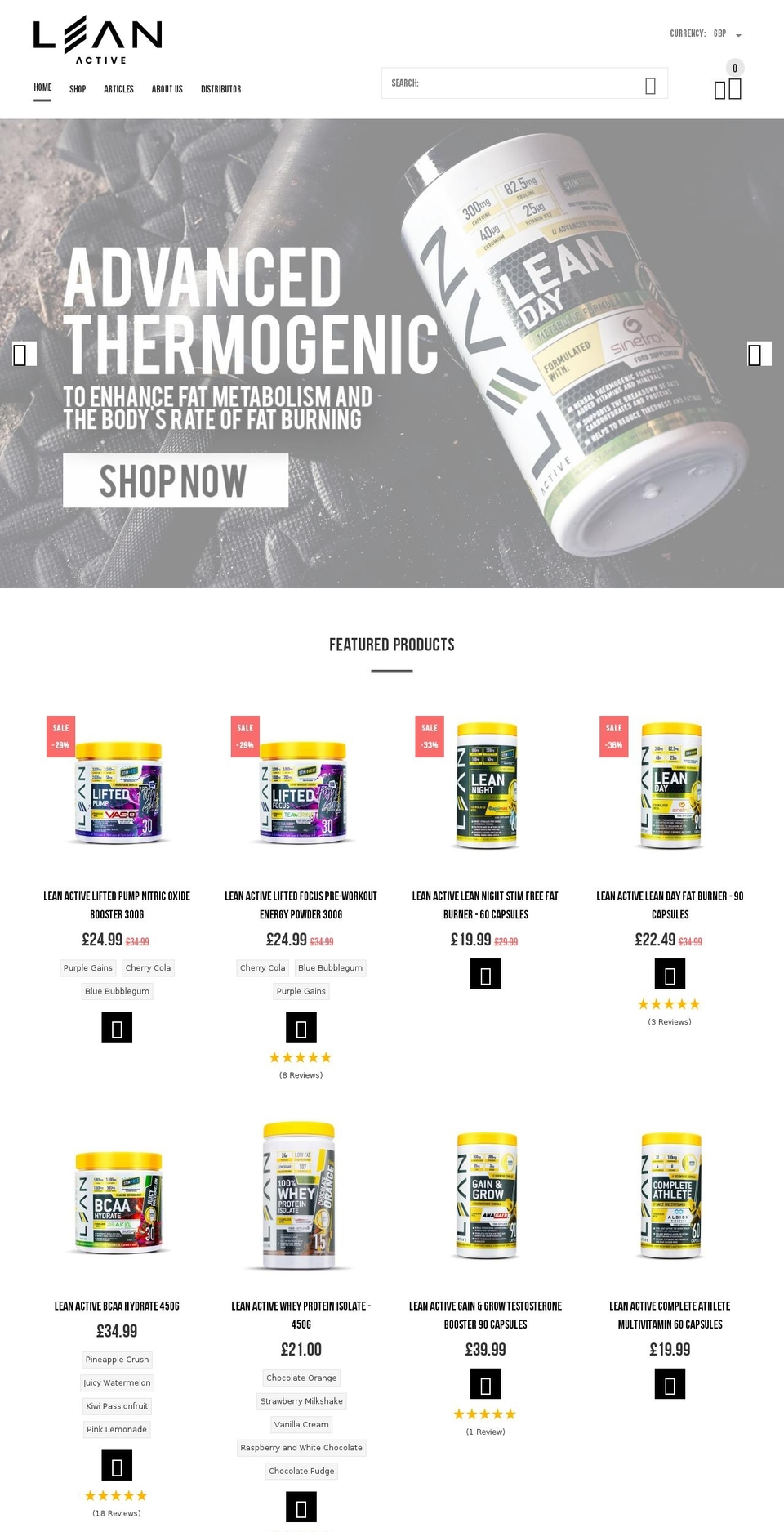 lean-nutrition.it shopify website screenshot