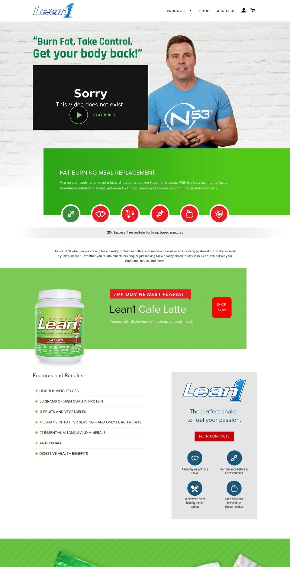 Lean1 V3 Shopify theme site example lean1yogurt.com