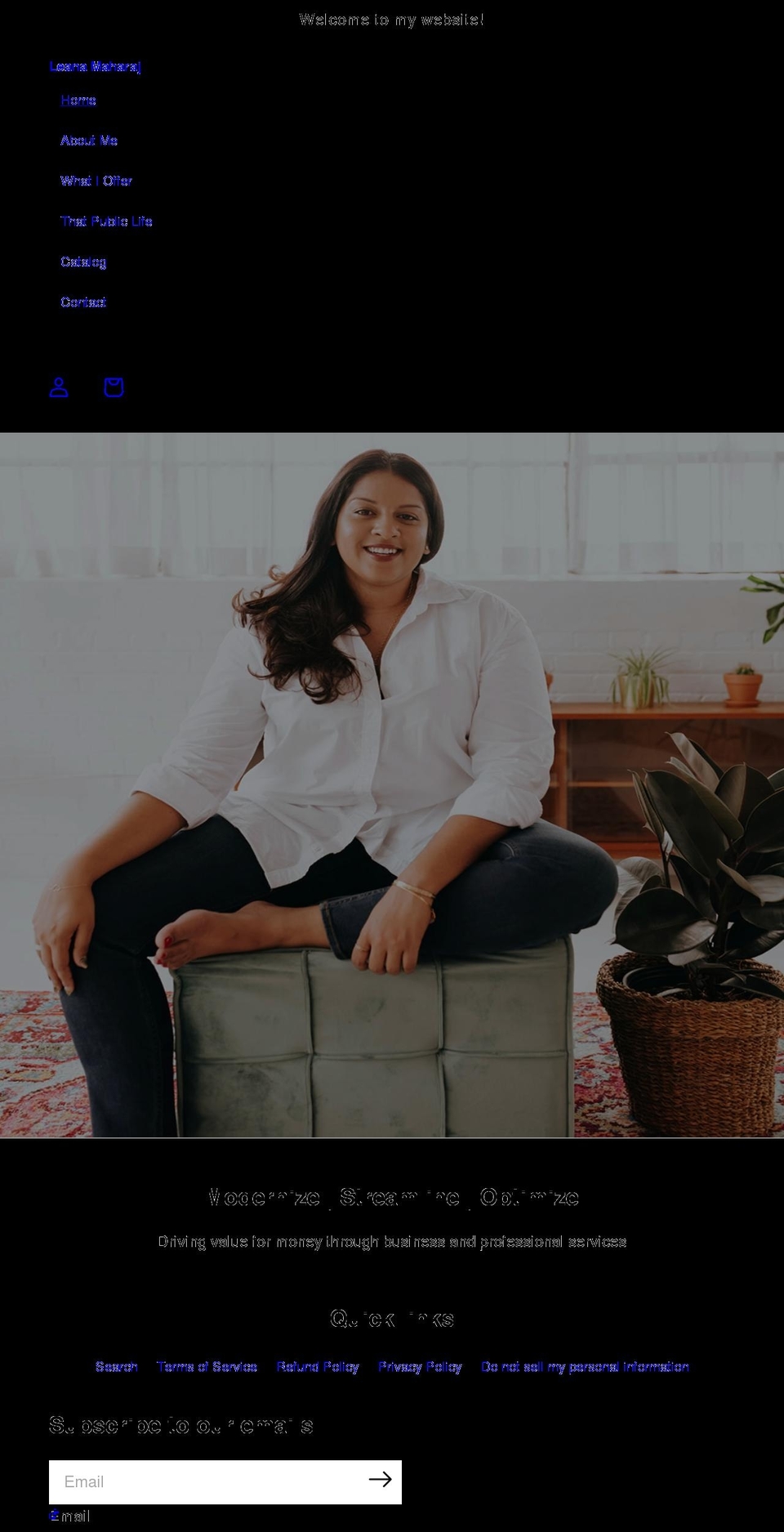leanamaharaj.com shopify website screenshot
