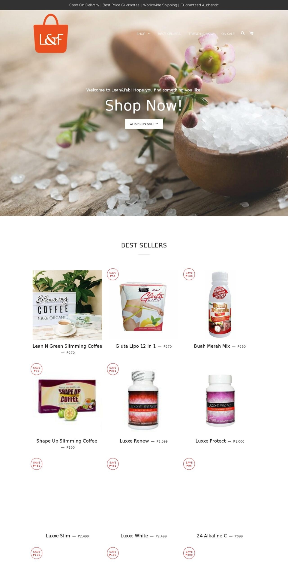 leanandfab.com — Shopify storefront screenshot