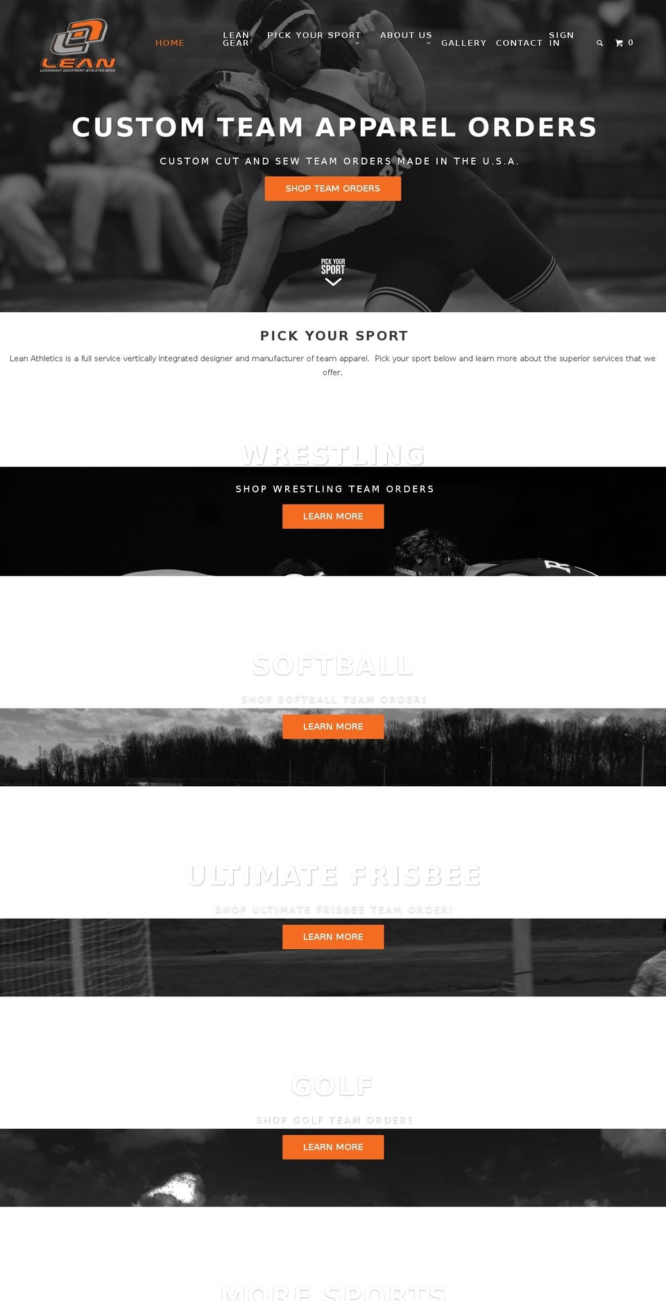 leanathletics.com shopify website screenshot
