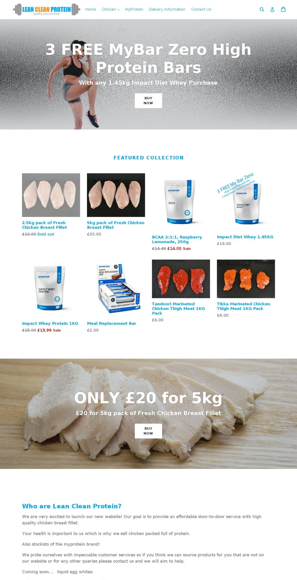 leancleanprotein.com shopify website screenshot