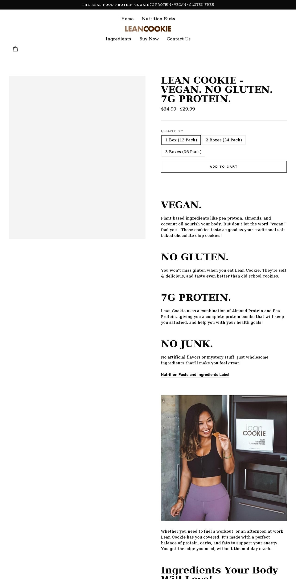 leancookie.com shopify website screenshot