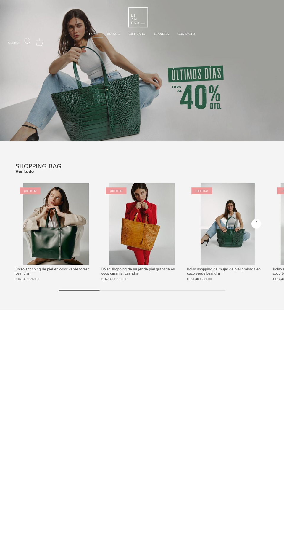 leandrabrand.com shopify website screenshot