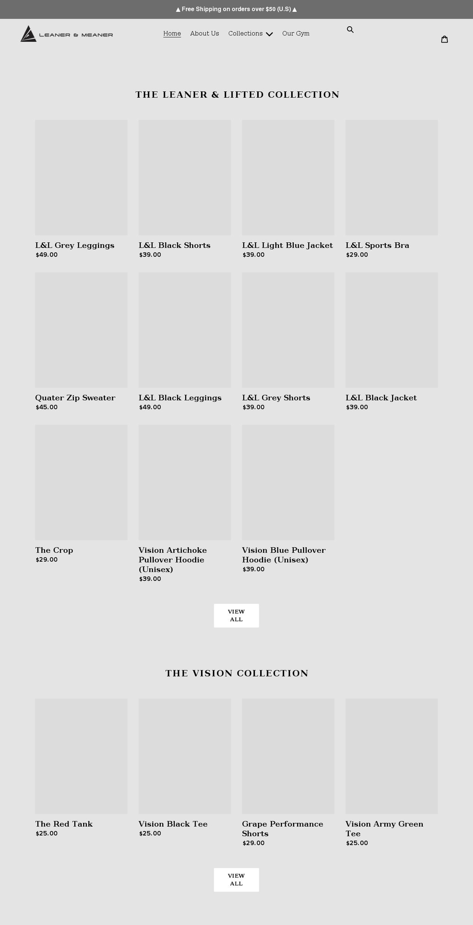 leanerandmeaner.com shopify website screenshot