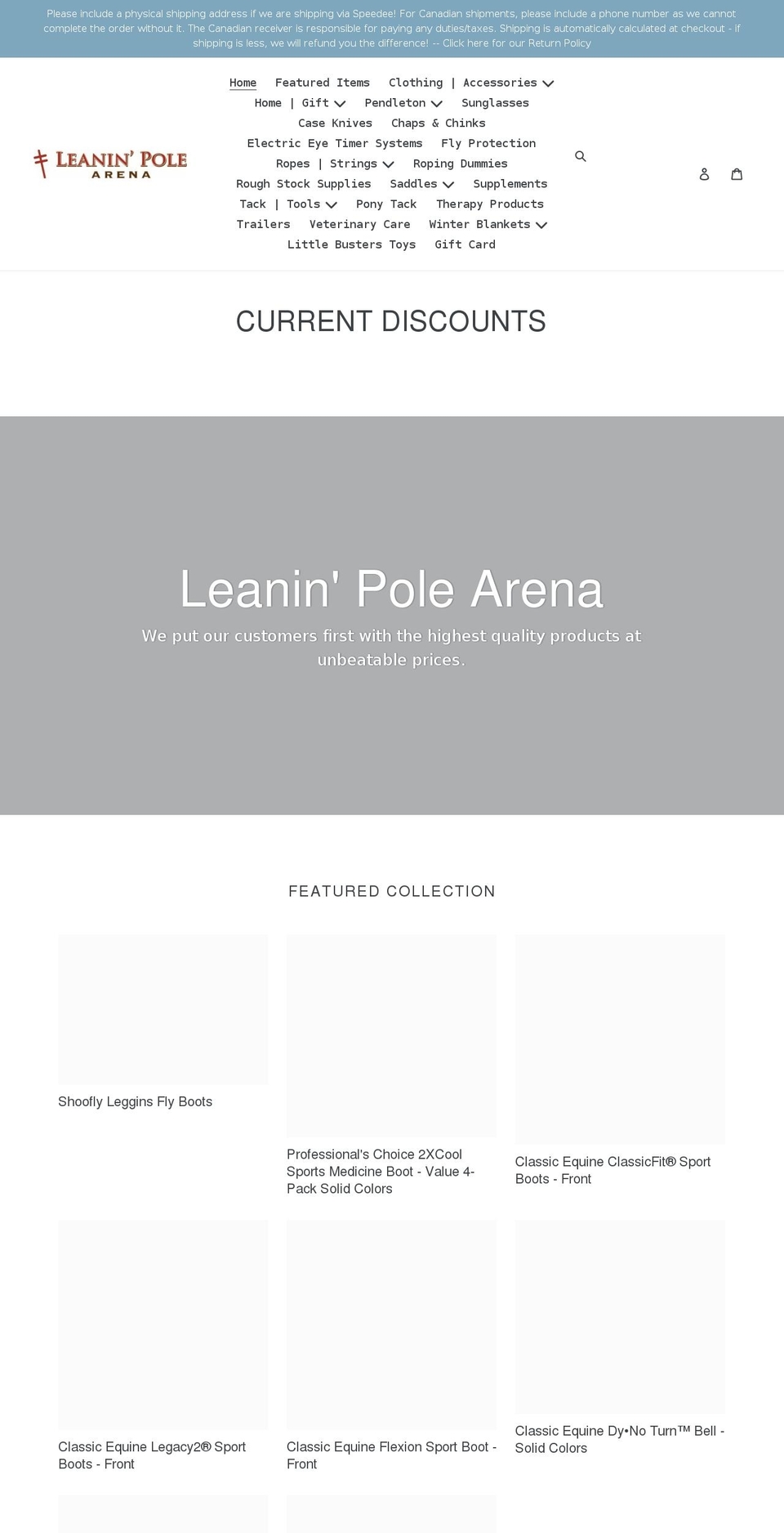 leaninpolearena.com shopify website screenshot