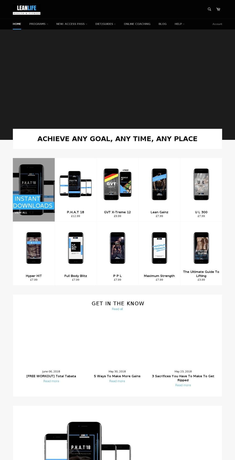 leanlifeonline.com shopify website screenshot