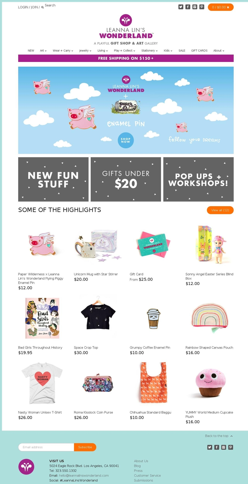 leannalinswonderland.com shopify website screenshot