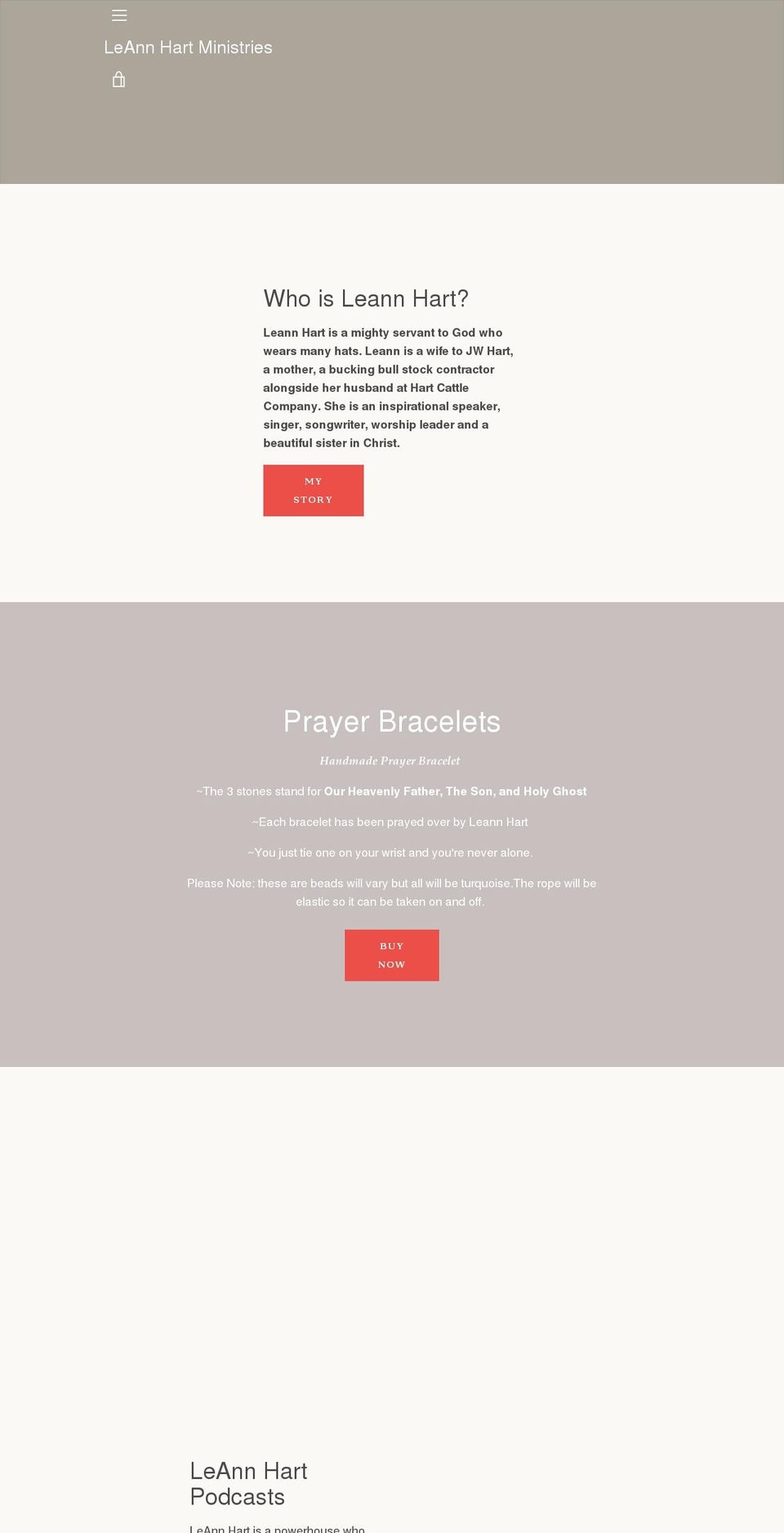 leannhartministries.com shopify website screenshot