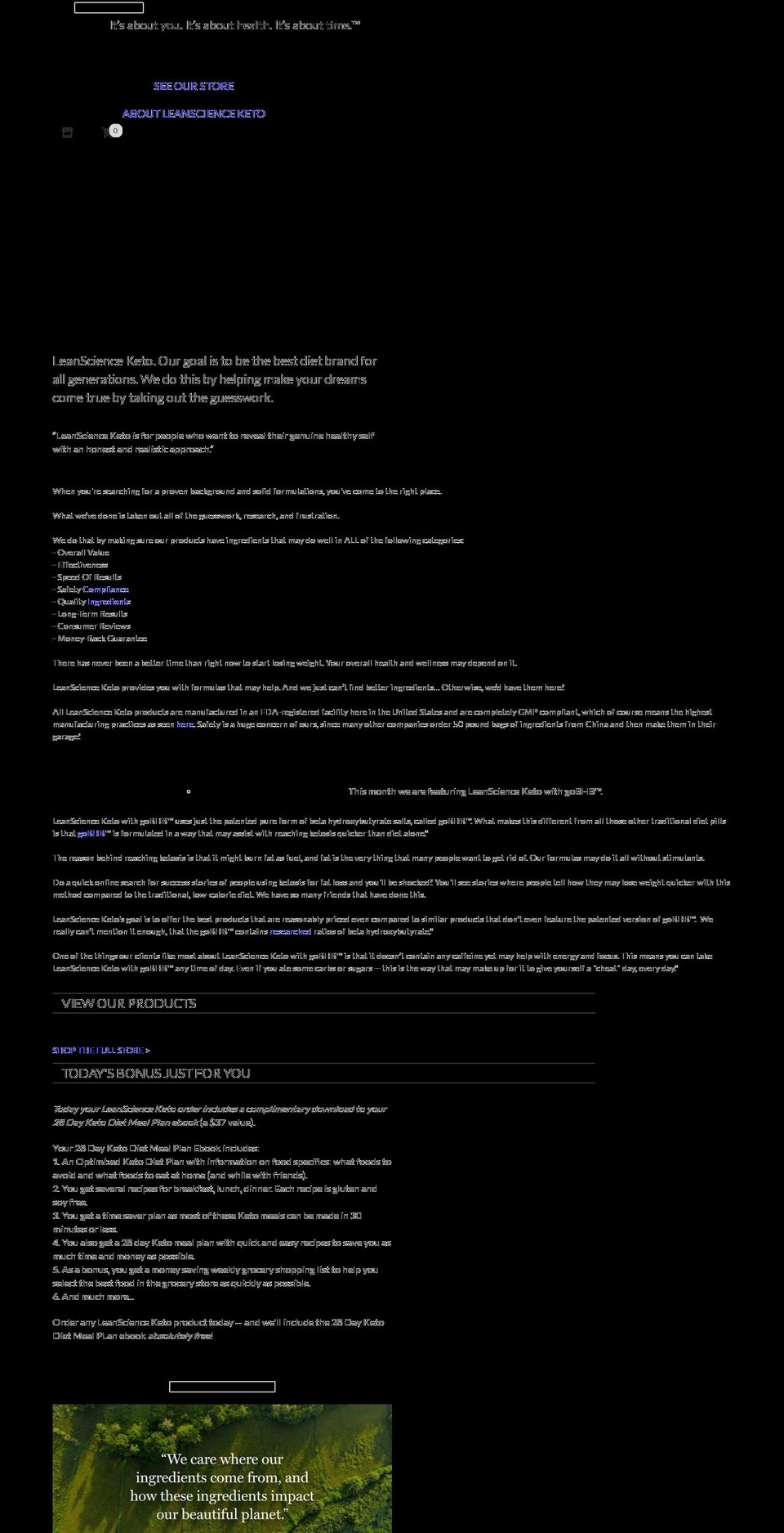 leanscienceketo.com shopify website screenshot