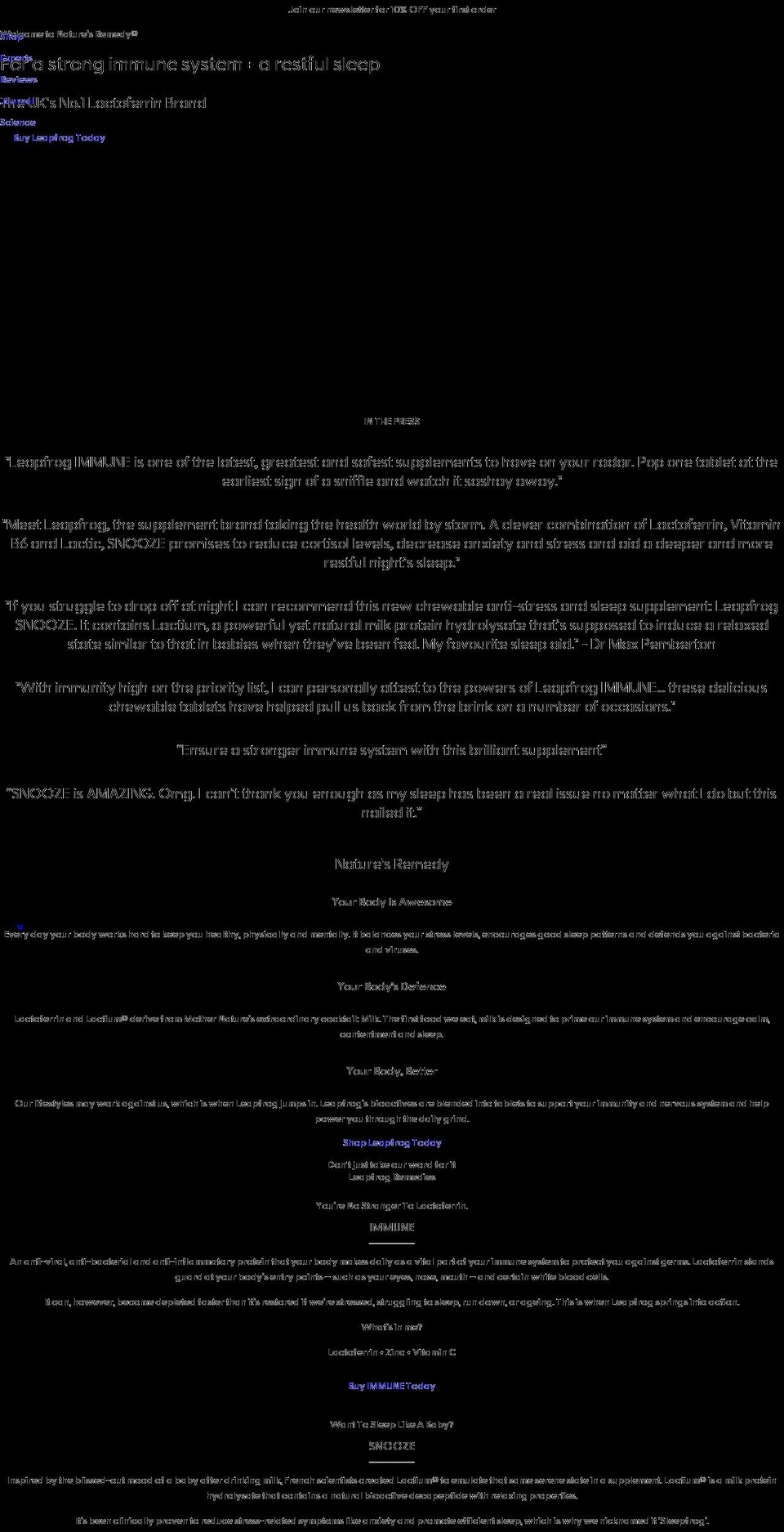 leapfrogremedies.com shopify website screenshot