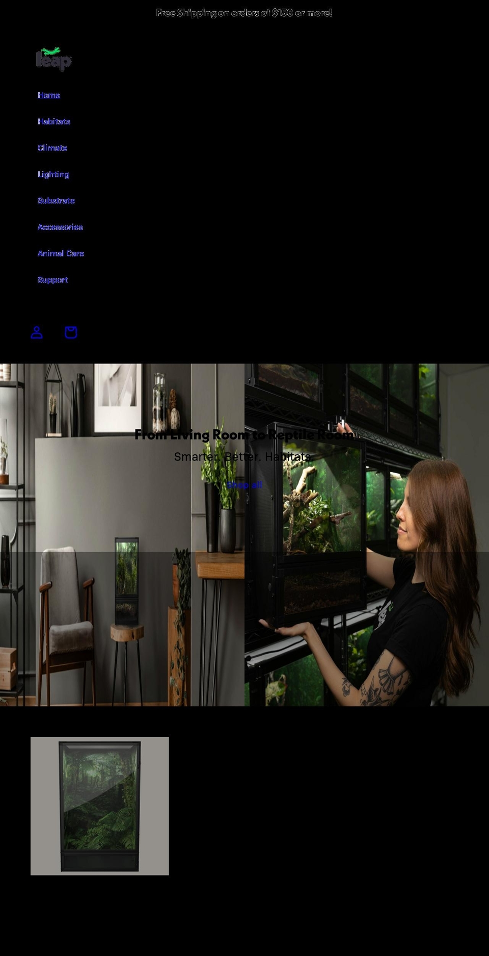 leaphabitats.com shopify website screenshot