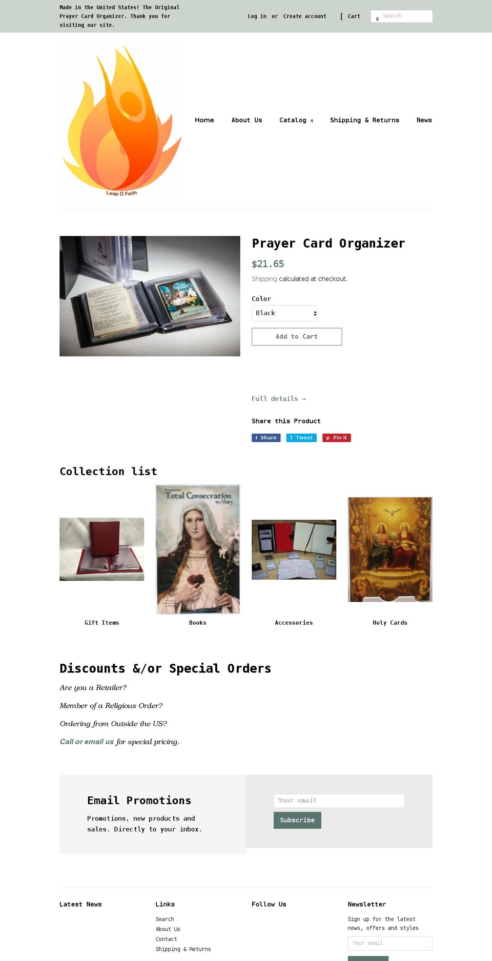 leapofaith.biz shopify website screenshot