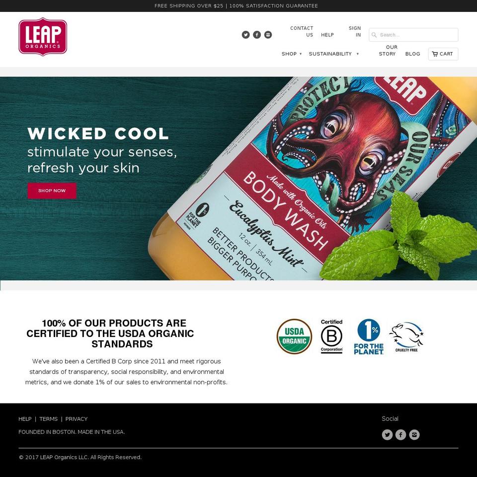 leapsoap.com shopify website screenshot