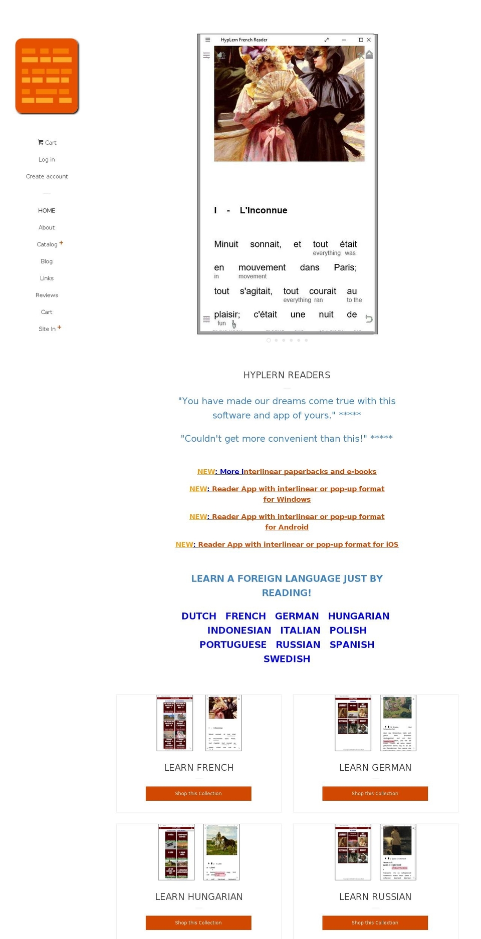 learn-to-read-a-foreign-language.com — Shopify storefront screenshot