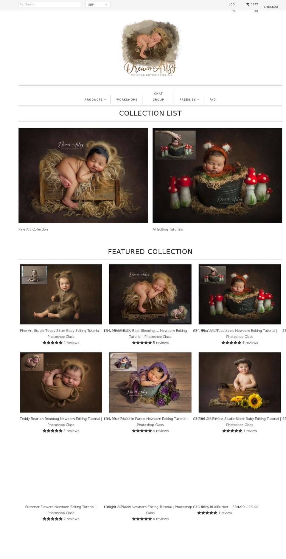 learnatdreamartsy.com shopify website screenshot