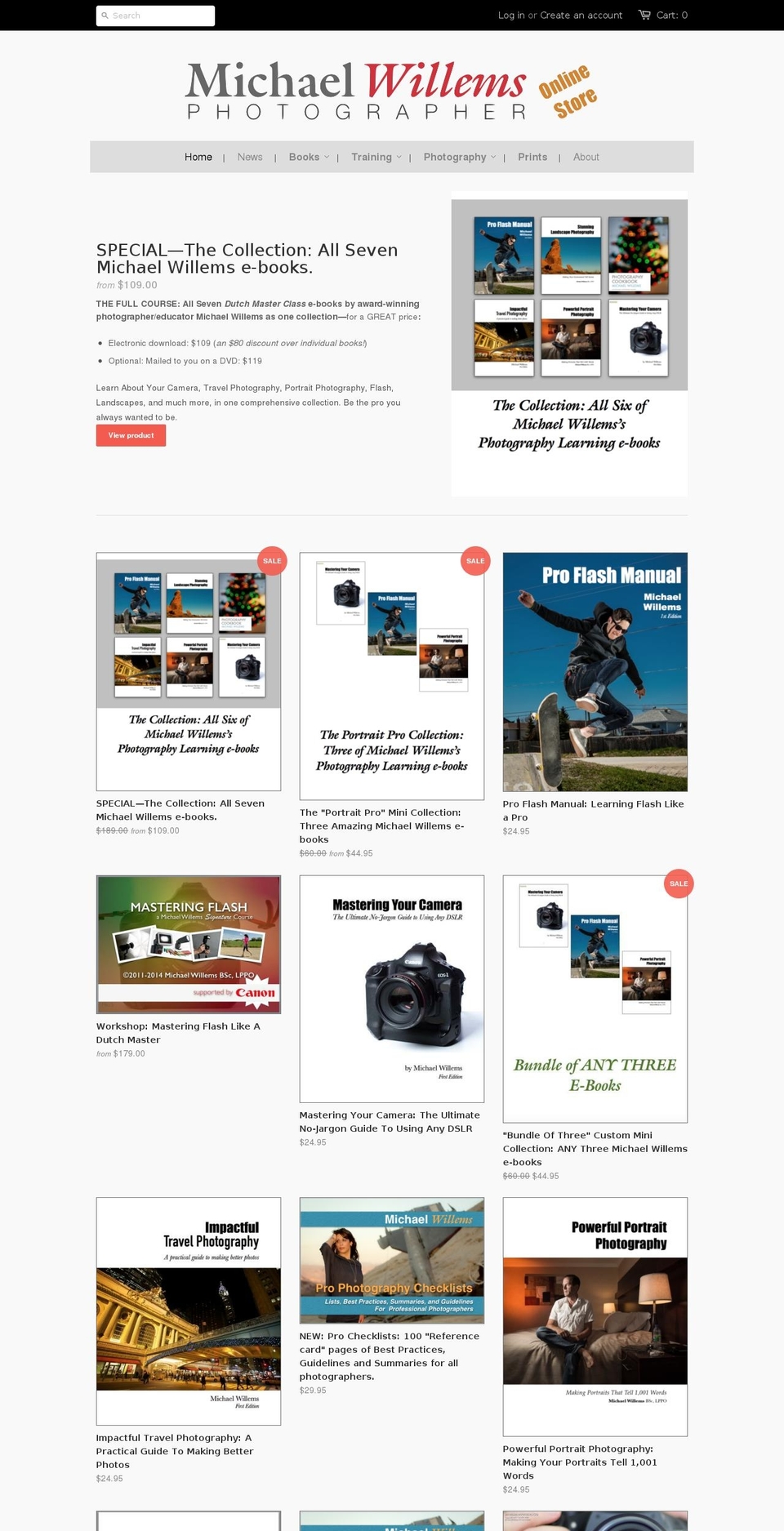 learning.photography shopify website screenshot