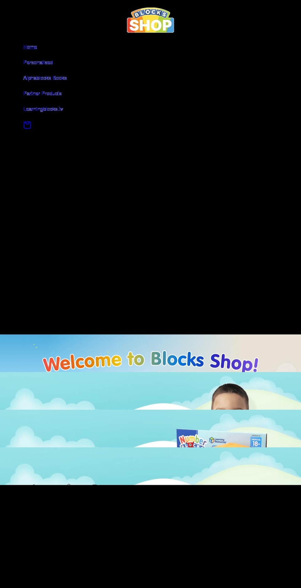 learningblocksshop.com shopify website screenshot
