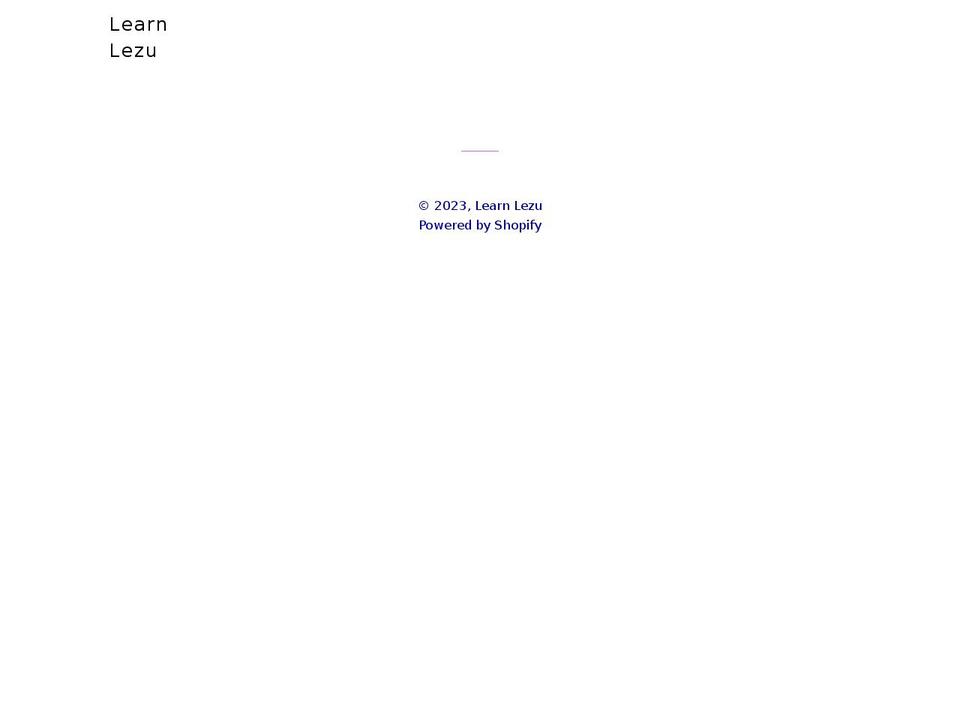learnlezu.com shopify website screenshot