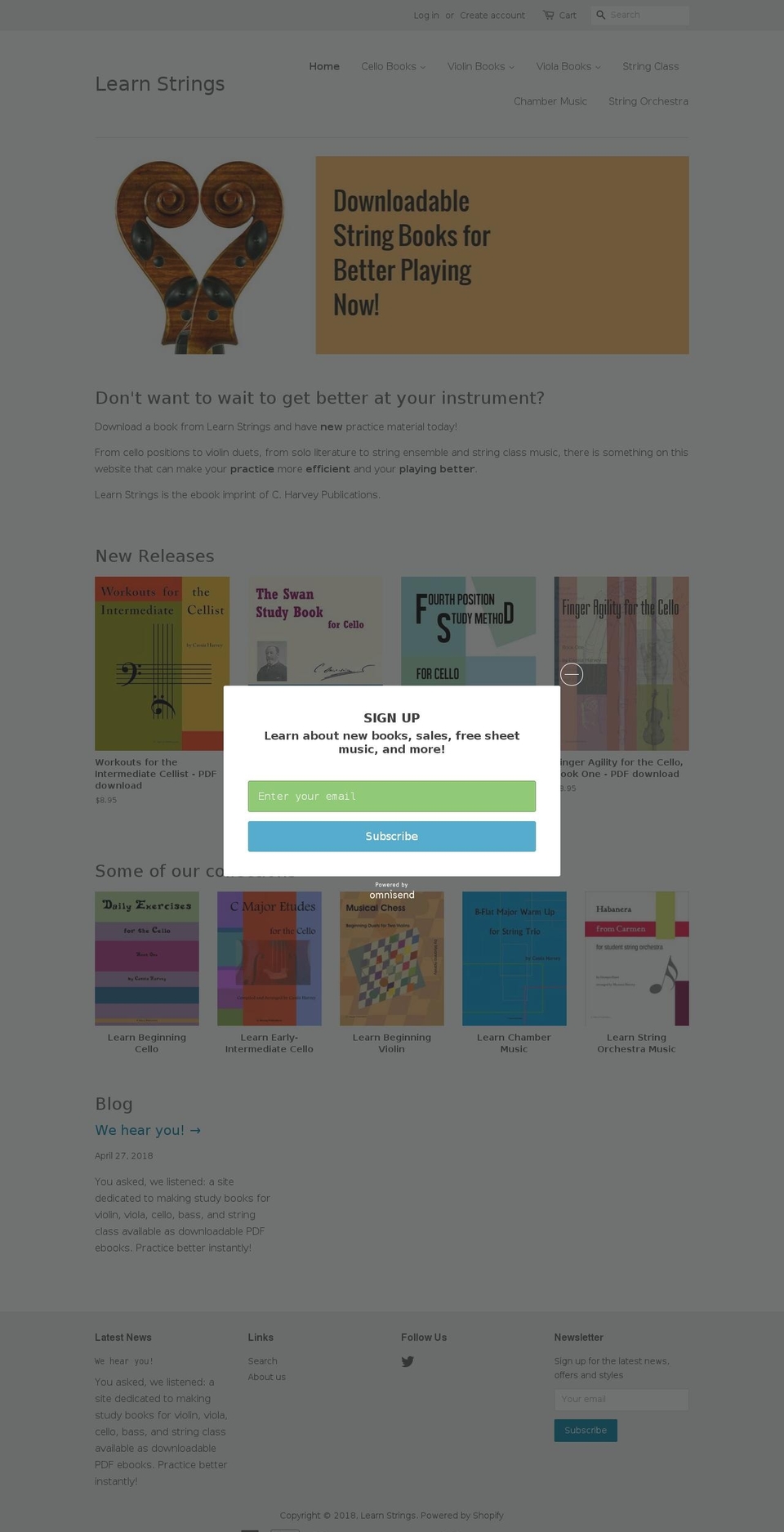 learnstrings.com shopify website screenshot