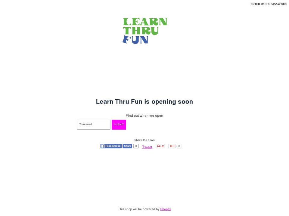 learnthrufun.com shopify website screenshot