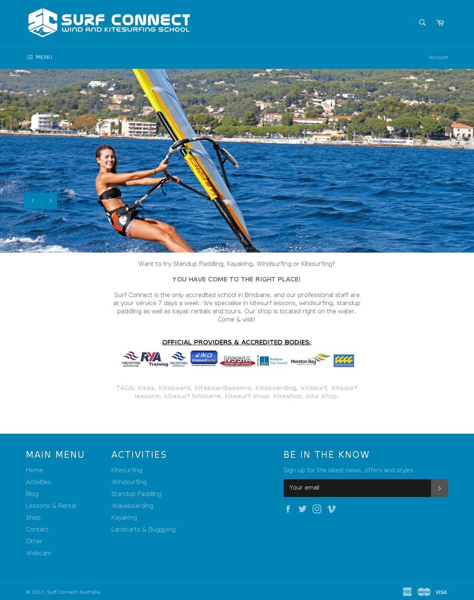 learntokitesurf.com shopify website screenshot