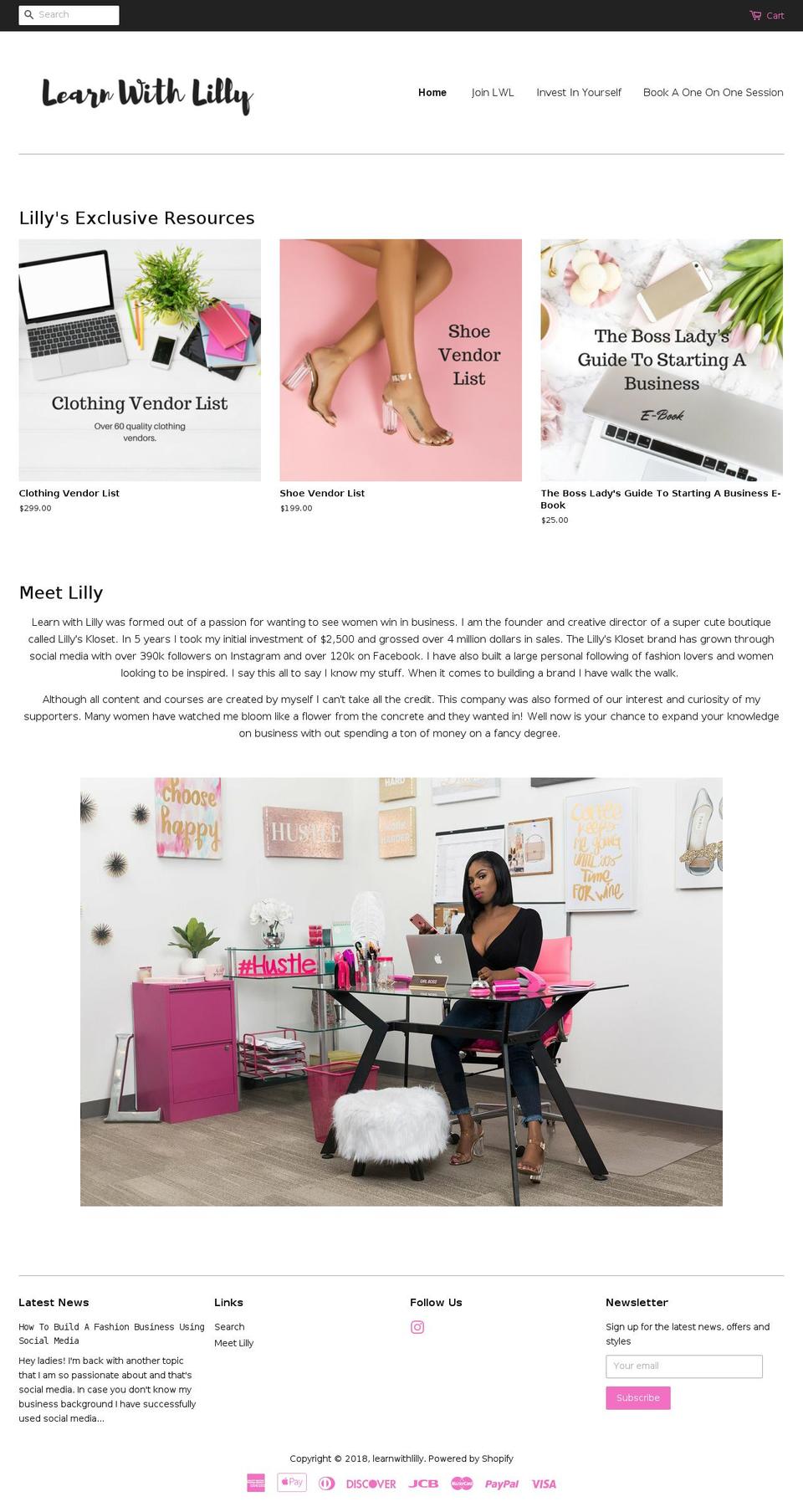 learnwithlilly.com shopify website screenshot