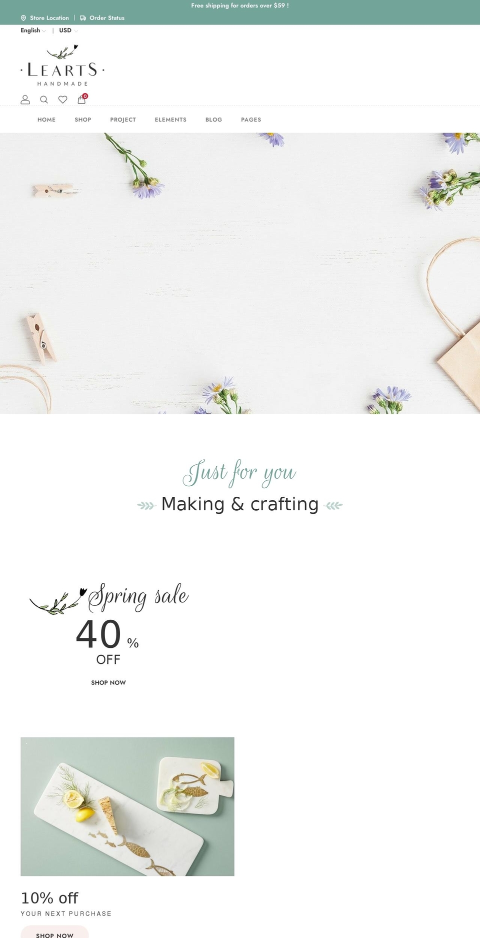 learts-demo.myshopify.com shopify website screenshot