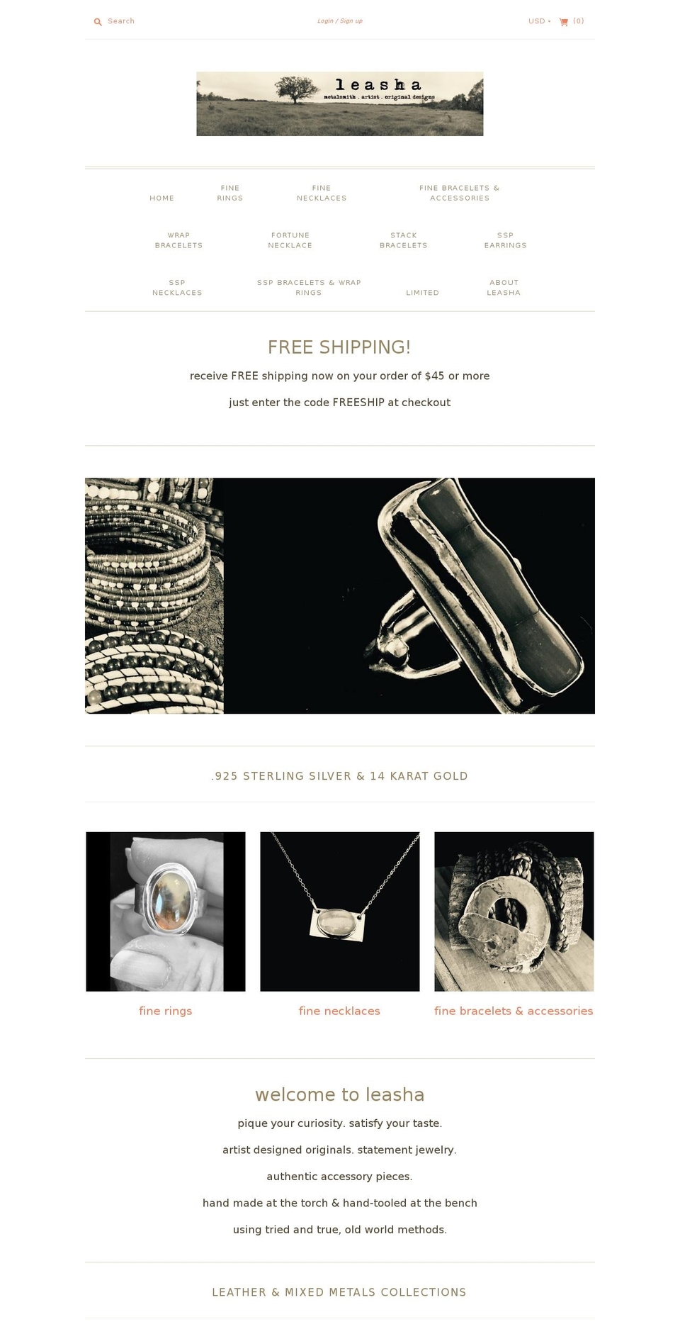 leashacatalog.com — Shopify storefront screenshot