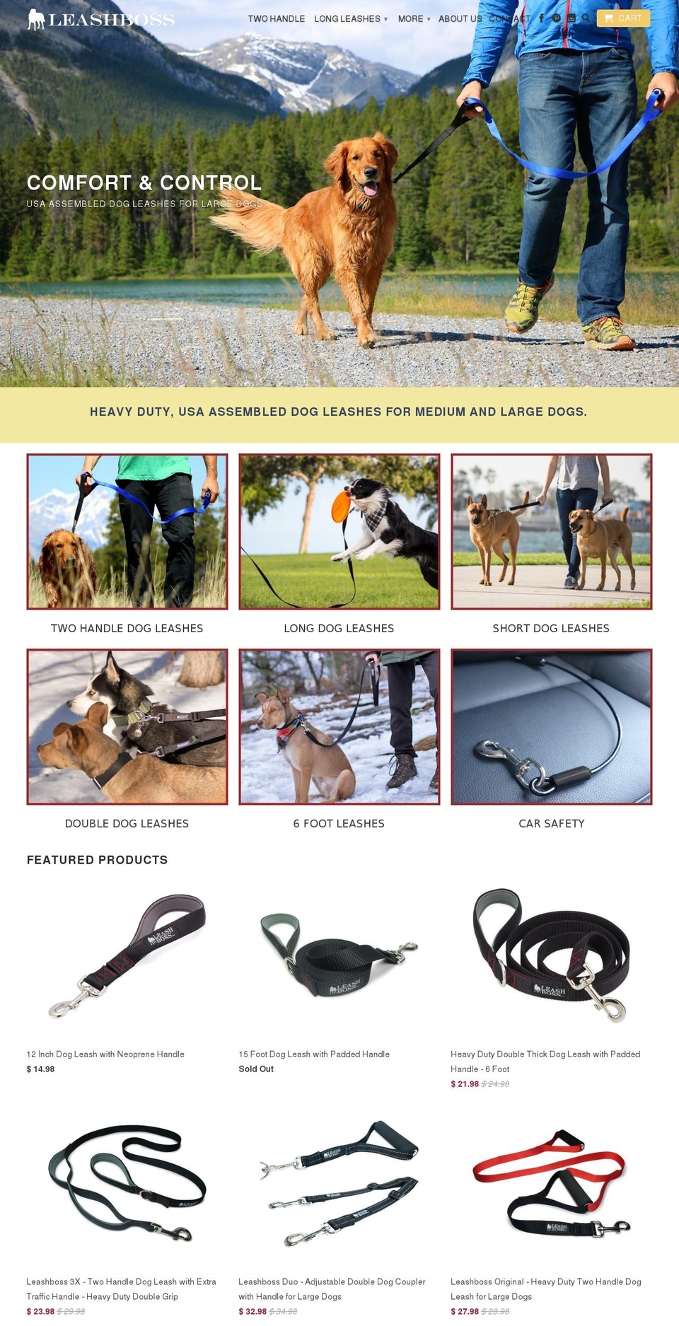 leashboss.com shopify website screenshot