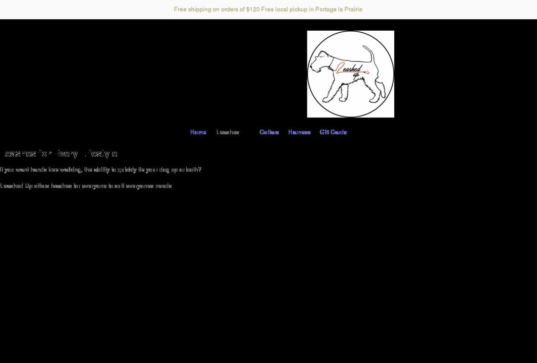 leashedup.ca shopify website screenshot