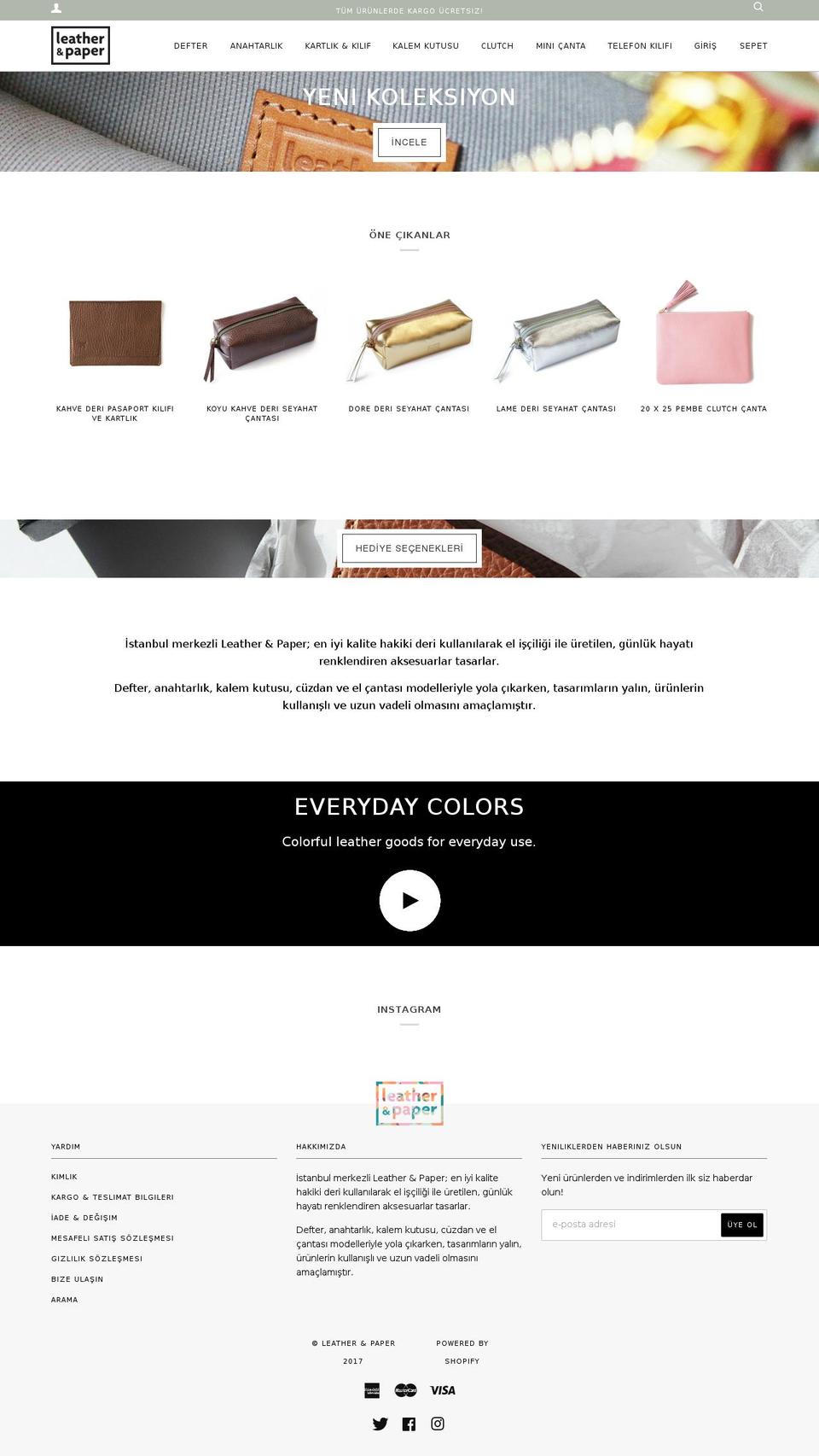 leatherandpaper.com shopify website screenshot
