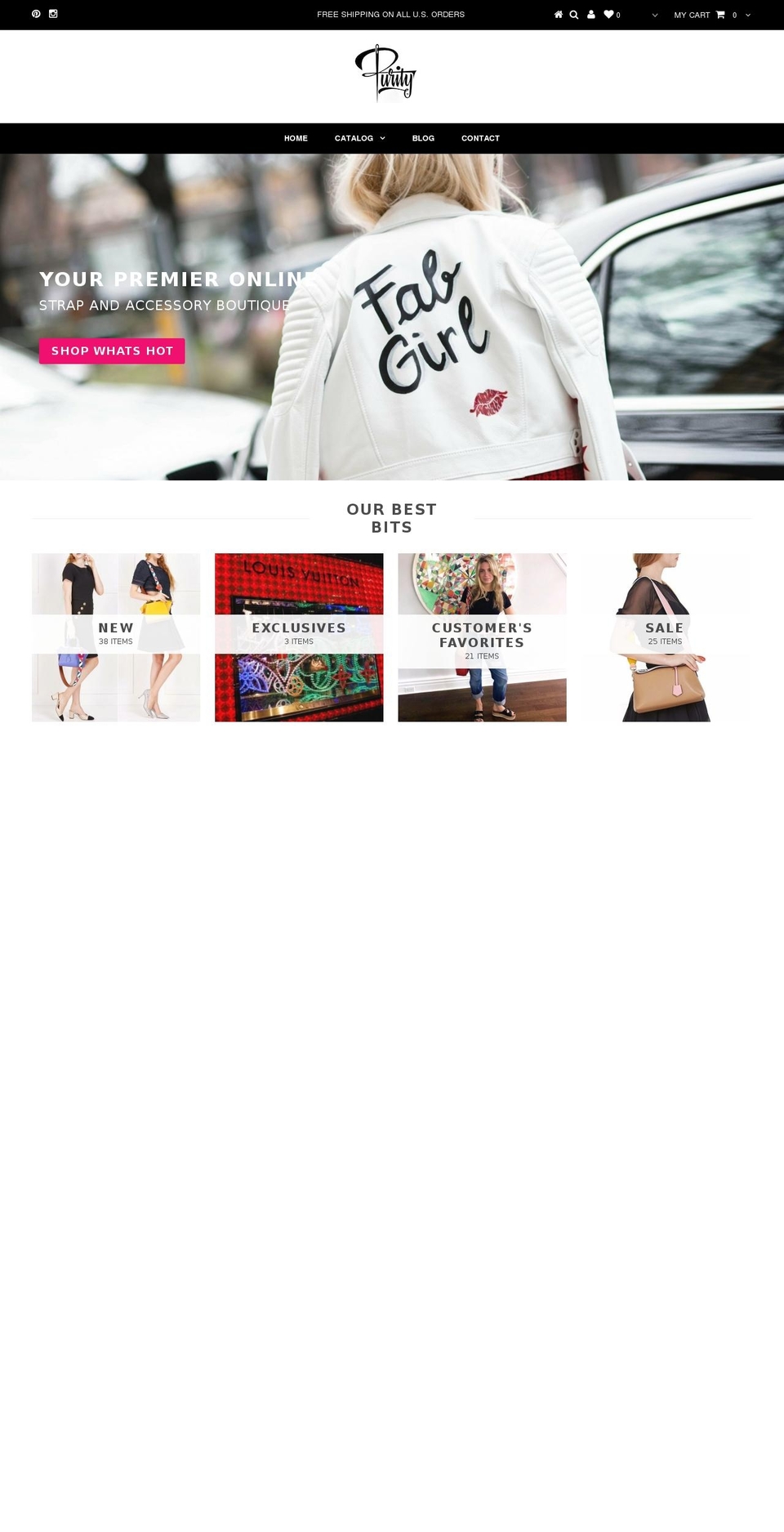 leatherbagstraps.com — Shopify storefront screenshot