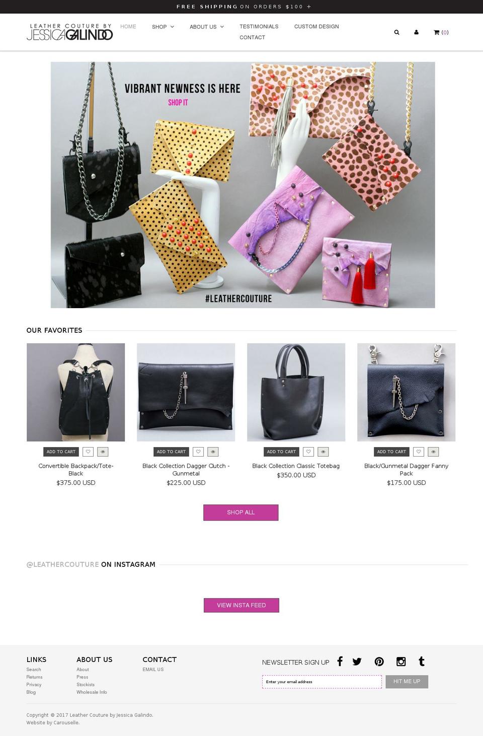 leathercouture.com shopify website screenshot