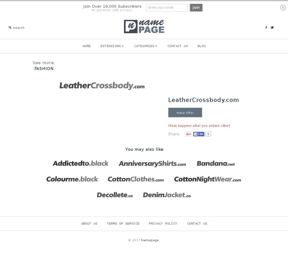 leathercrossbody.com shopify website screenshot