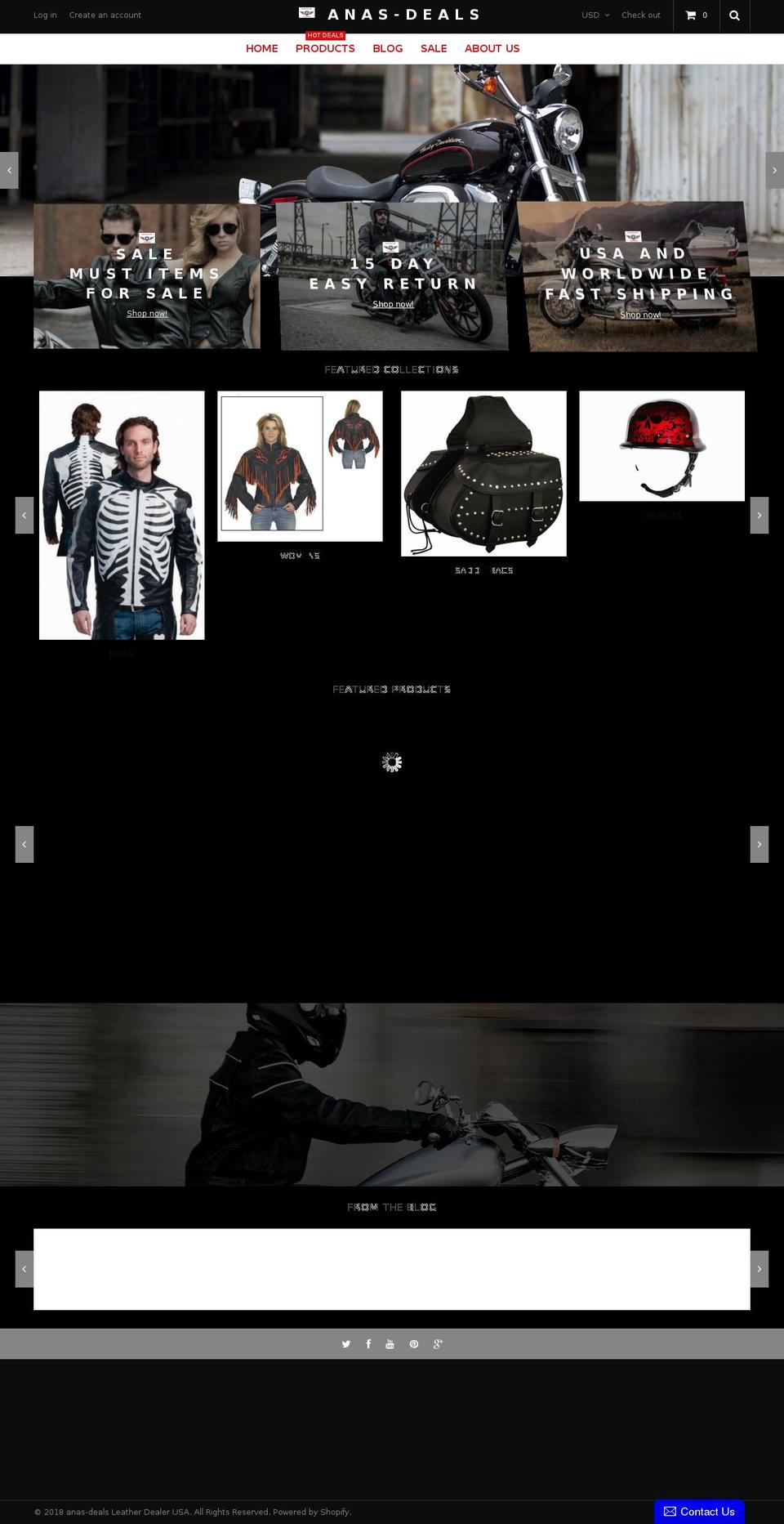leatherdealerusa.com — Shopify storefront screenshot