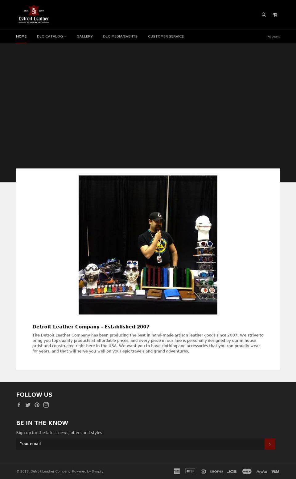 leatherdetroit.com shopify website screenshot