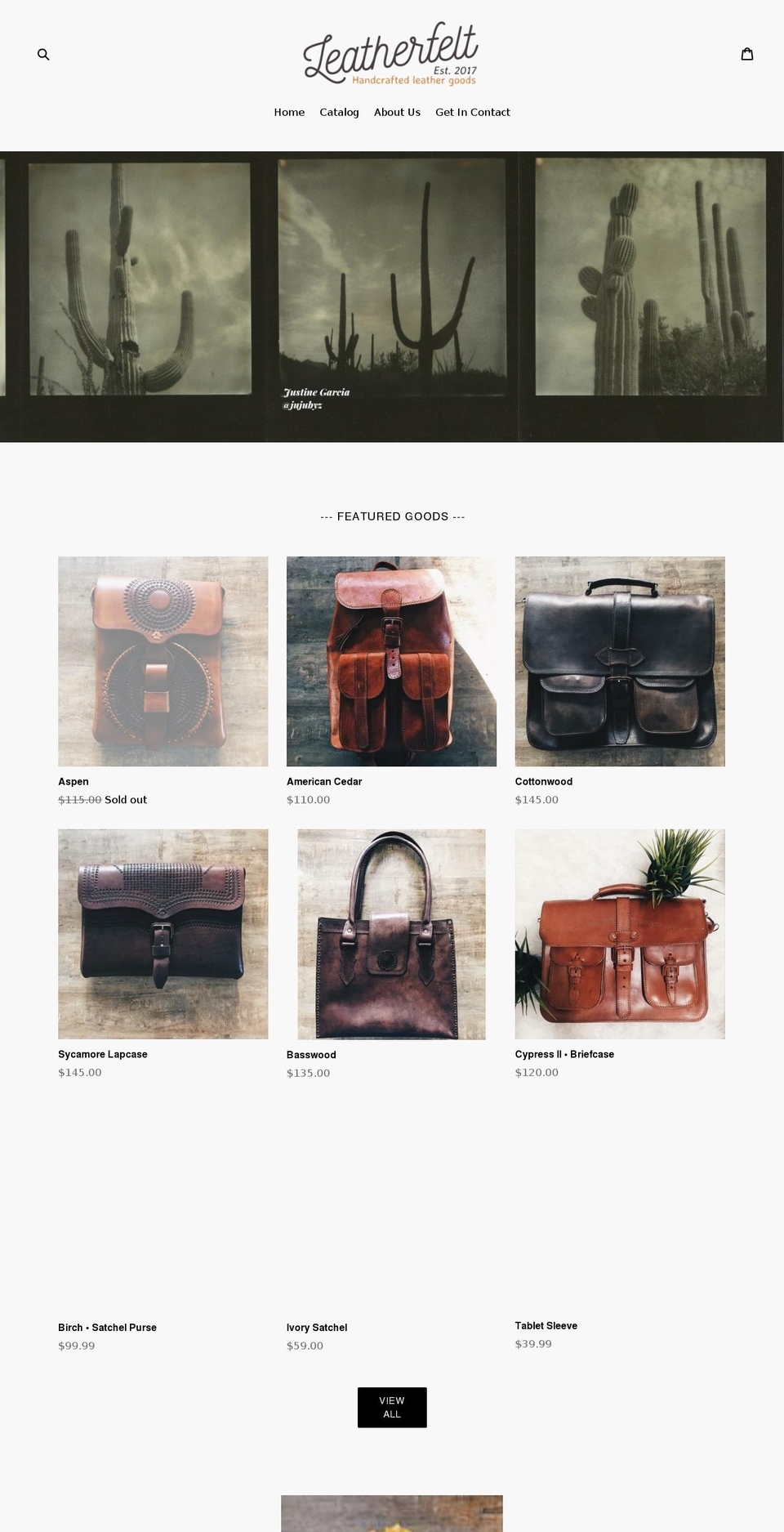 leatherfelt.com — Shopify storefront screenshot