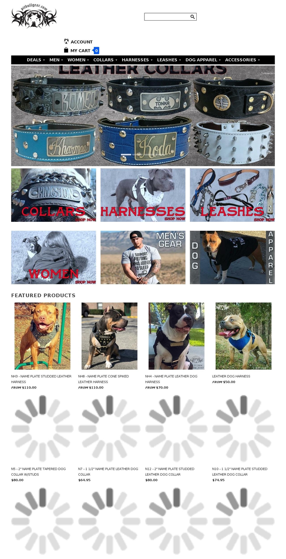 Pit-bull-gear - HC - 1 Dec '16 Shopify theme site example leatherfordogs.com