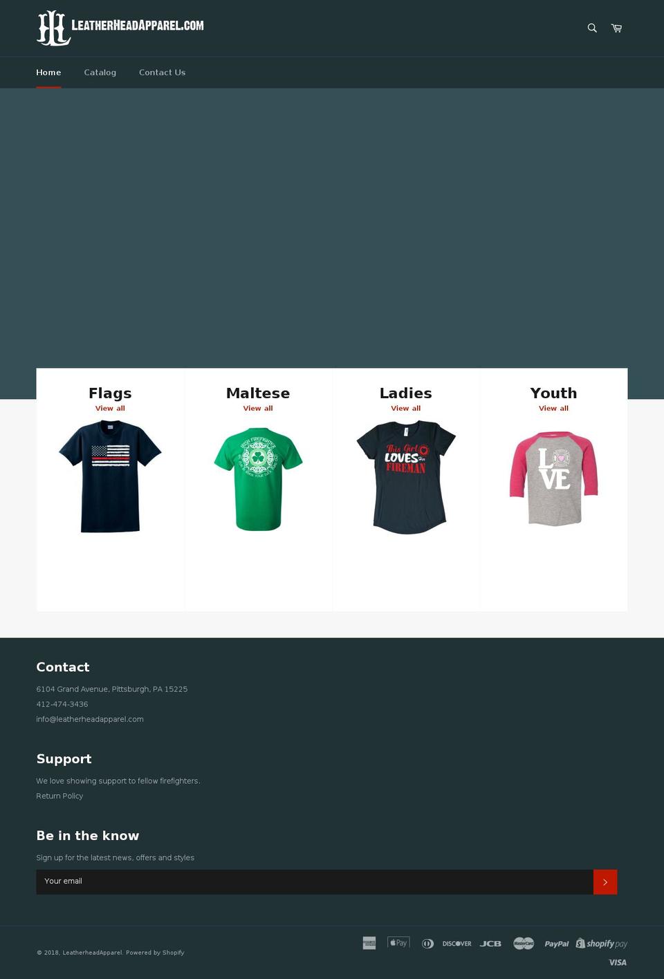 leatherheadapparel.com shopify website screenshot