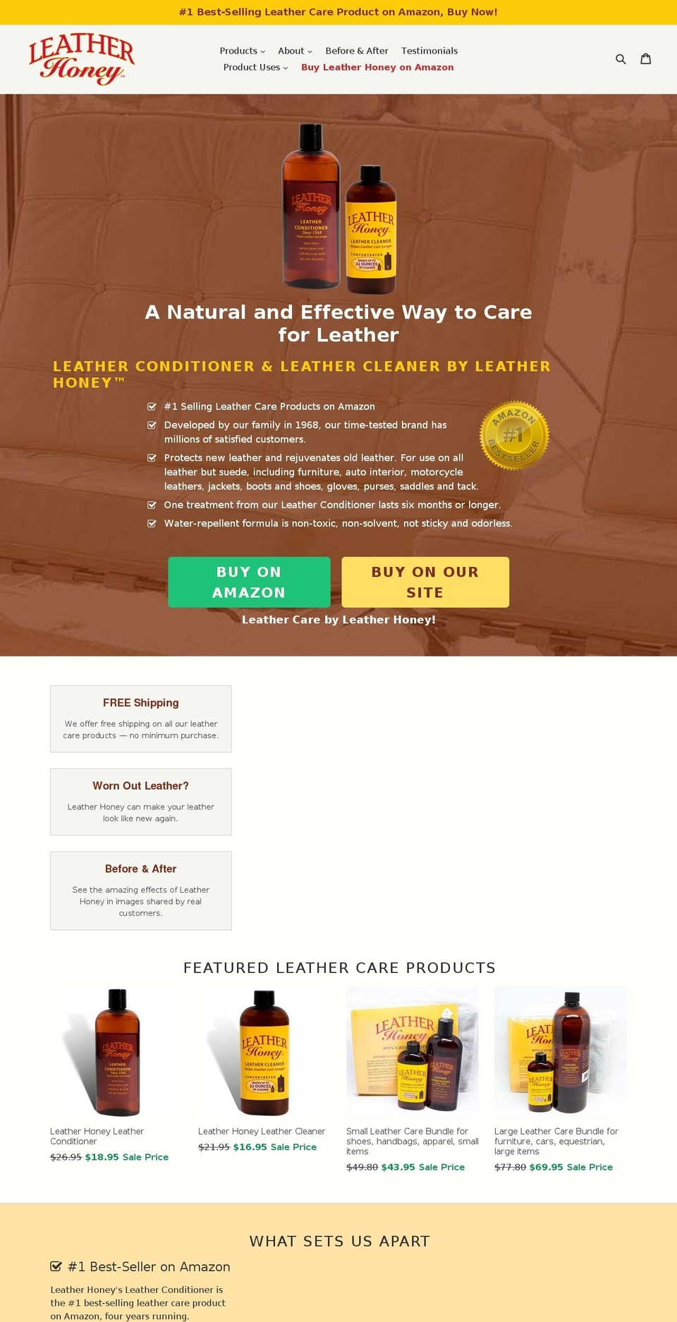 Leather-Honey Shopify theme site example leatherhoney.com