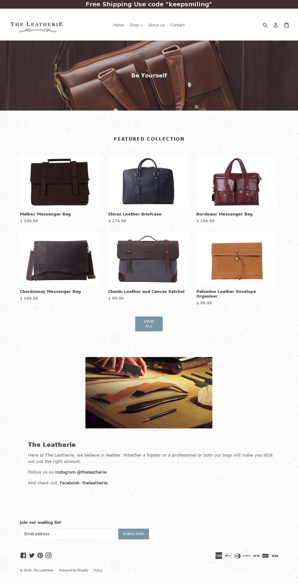 leatherie.com — Shopify storefront screenshot