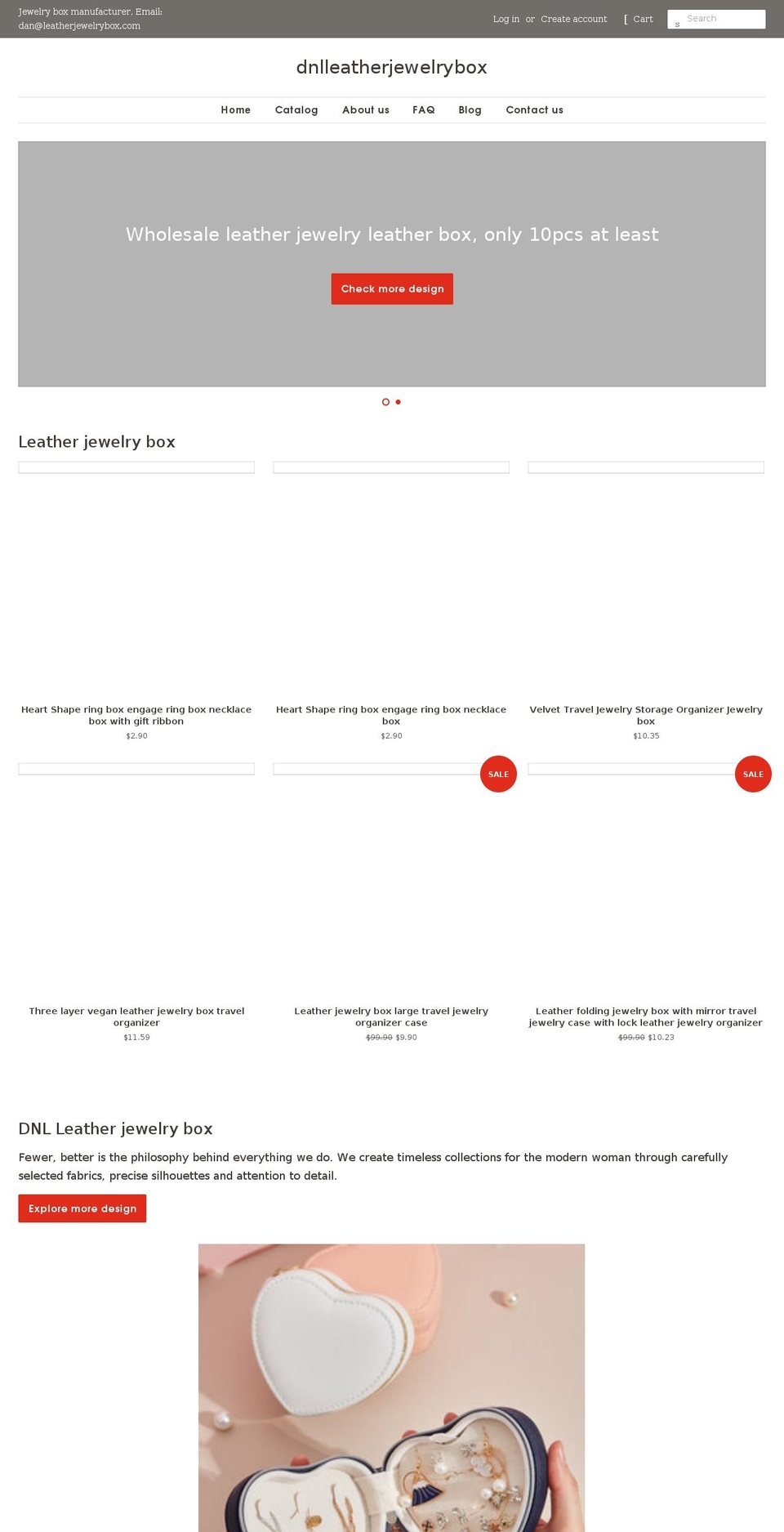 leatherjewelrybox.com shopify website screenshot